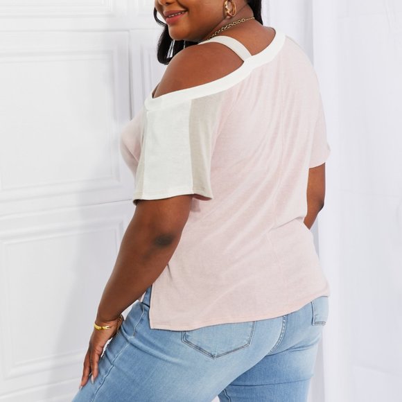 Andree by Unit Full Size Something Simple Cold Shoulder Tee - Picture 9 of 11